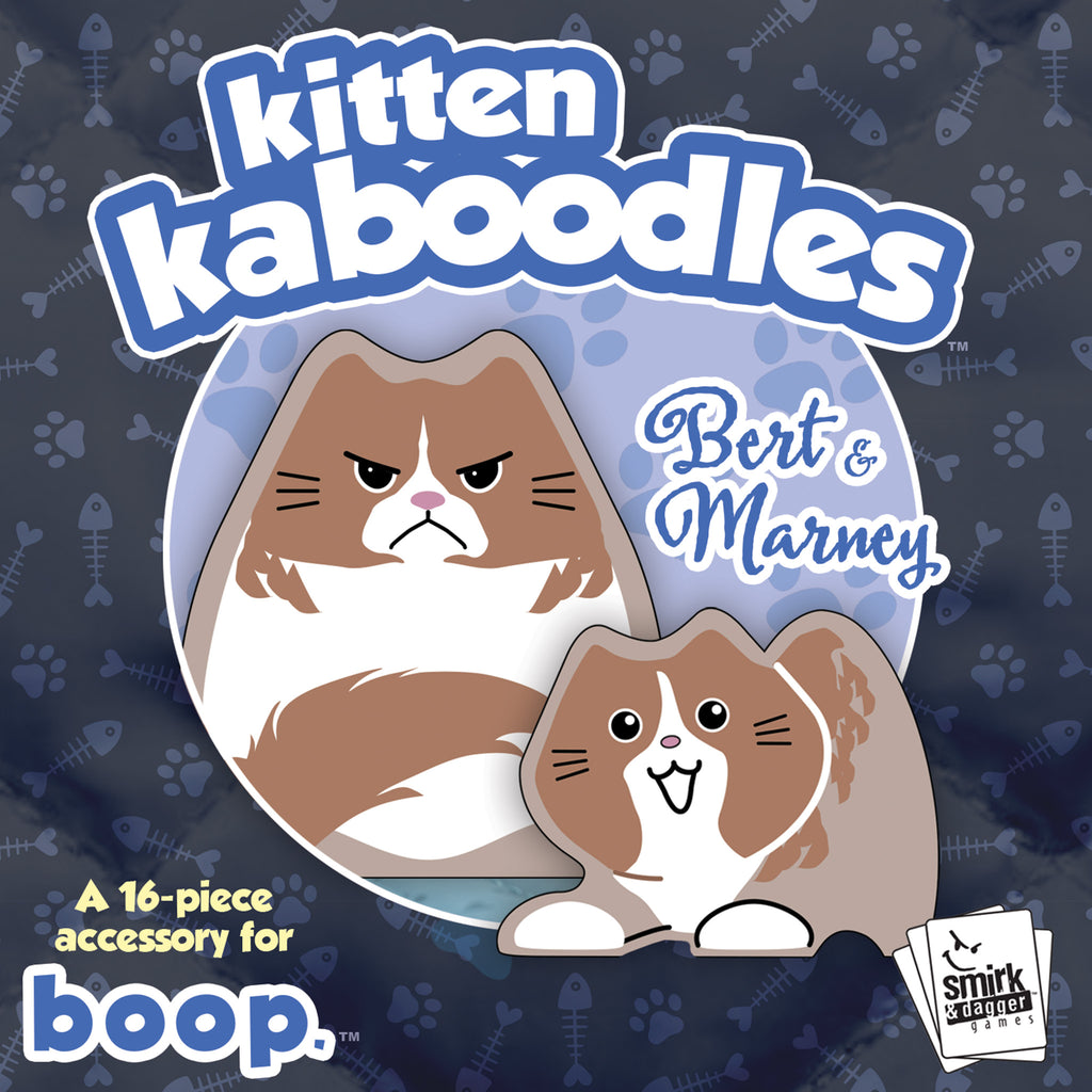 Kitten Kaboodles accessory packaging for Boop with cartoon cats and brand logos.