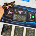 Board game with card featuring 'Bridge' and 'Galley' labels on a white surface