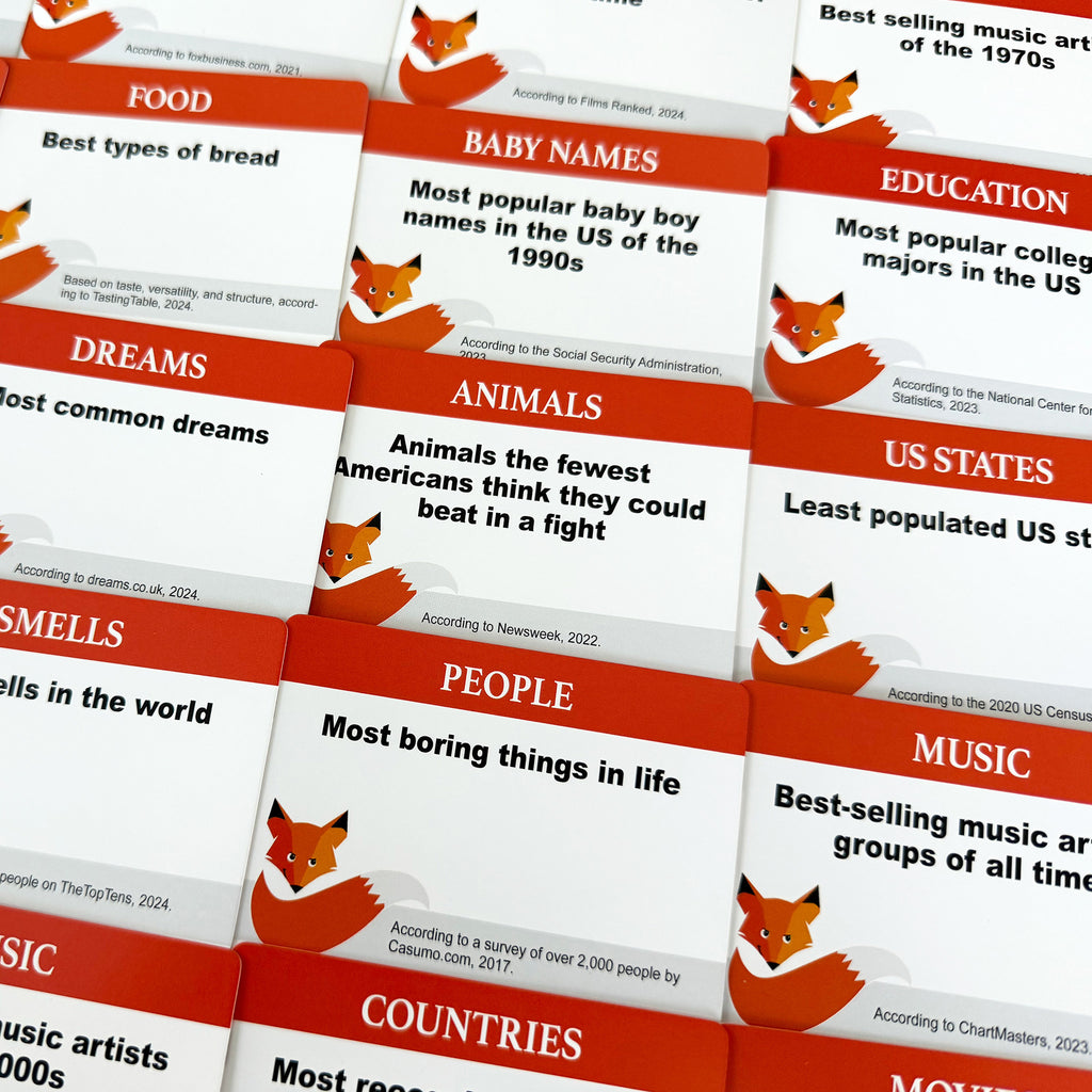 OUTFOX the FOX - A Sly Game of Top Five Trivia for 3-10